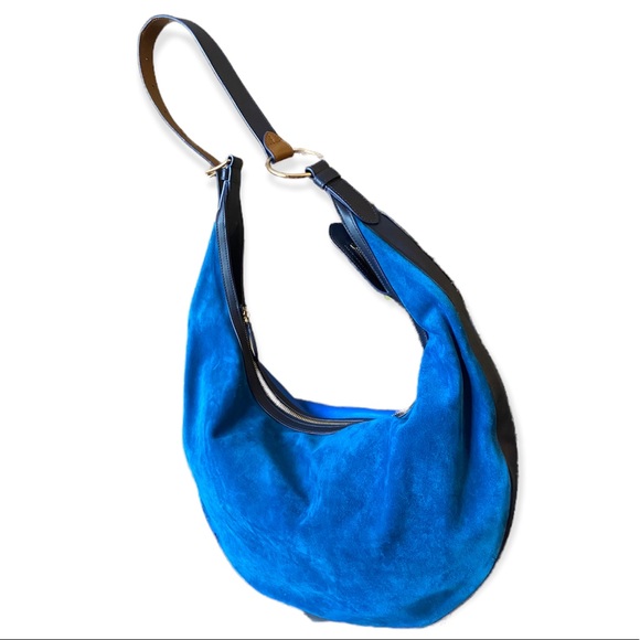 Diane Von Furstenberg Handbags - Like New $598 DVF Leather & Suede Two tone y2k Hobo Bag turquoise blue 9…